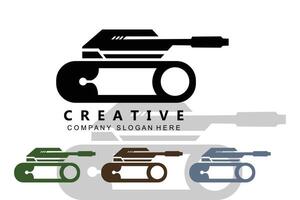 tank logo design world war vehicle illustration vector