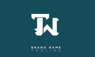 Alphabet letters Initials Monogram logo TW, WT, T and W vector