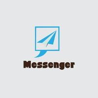 icono de messenger para el logotipo de monograma de iniciales comerciales vector