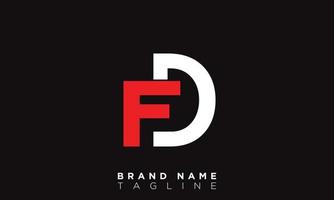 FD Alphabet letters Initials Monogram logo DF, F and D vector