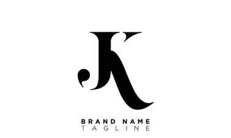 jk alfabeto letras iniciales monograma logo kj, j y k vector