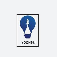 icono de bombilla de cohete para el logotipo de monograma de iniciales comerciales vector