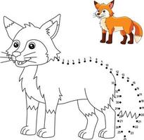 Dot to Dot Fox Coloring Page for Kids vector