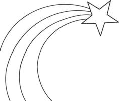 Shooting Star Isolated Coloring Page for Kids vector