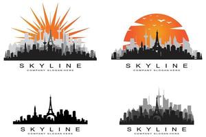 City Skyline,Skyscraper for Urban Real Estate Building Logo Design Vector