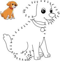 Dot to Dot Dog Coloring Page for Kids vector