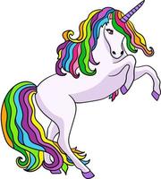 Leaping Unicorn Cartoon Colored Clipart vector