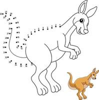 Dot to Dot Kangaroo Animal Coloring Page for Kids vector