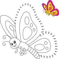Dot to Dot Butterfly Coloring Page for Kids vector
