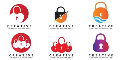 home and site security padlock logo vector symbol