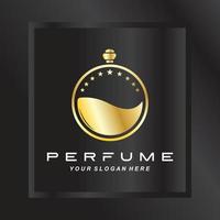 diseño de logotipo de botella de perfume de lujo, ilustración para cosméticos, belleza, salón, productos de empresa, vector