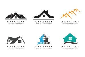 Urban building construction logo icon symbol, house, apartment, city view vector