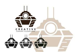 diseño de logotipo de tanque ilustración de vehículo de guerra mundial