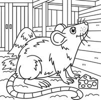 Mouse Coloring Page for Kids vector