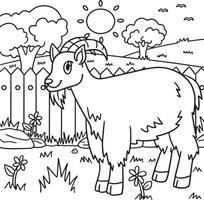 Goat Coloring Page for Kids vector