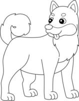 Shiba Inu Dog Coloring Page Isolated for Kids vector