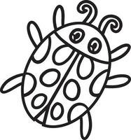 Ladybug Coloring Page Isolated for Kids vector