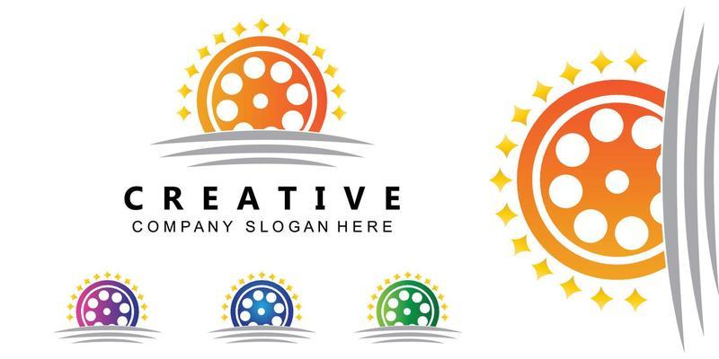 Film strip logo vector symbol