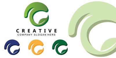 premium quality green leaf plant logo vector symbol