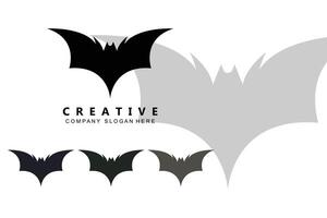 Bat Logo design, halloween illustration, corporate brand, night animal icon vector