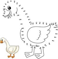 Dot to Dot Goose Coloring Page for Kids vector