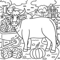Ox Coloring Page for Kids vector