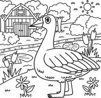 Goose Coloring Page for Kids vector