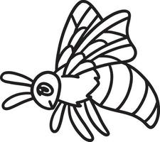 Bee Coloring Page Isolated for Kids vector