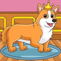 Corgi Dog Colored Cartoon Illustration vector