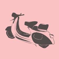 ilustración vectorial de una vespa de estilo retro. vector