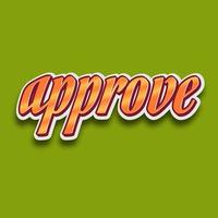 approve text with green background. vector