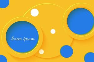 Abstract Background with 3d circle yellow papercut layer vector