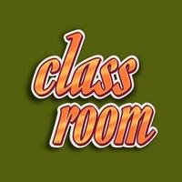 classroom text with gold color vector