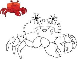 Dot to Dot Red Jamaican Crab Coloring Page vector