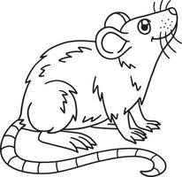 Mouse Coloring Page Isolated for Kids vector