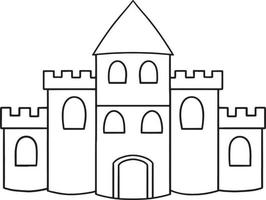 Castle Isolated Coloring Page for Kids vector