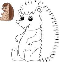 Dot to Dot Hedgehog Coloring Page for Kids vector