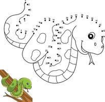 Dot to Dot Snake Animal Coloring Page for Kids vector