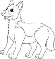 German Shepherd Dog Coloring Isolated for Kids vector