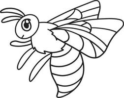 Bee Coloring Page Isolated for Kids vector