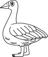 Goose Coloring Page Isolated for Kids vector