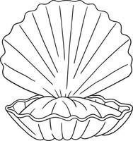 Abrazadera shell aislado página para colorear para niños vector