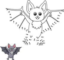 Dot to Dot Bat Animal Coloring Page for Kids vector