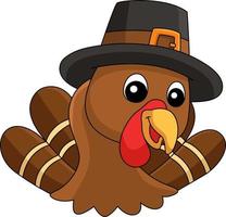 Thanksgiving Turkey Heat With Hat Cartoon Clipart vector