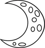 Crescent Moon Isolated Coloring Page for Kids vector