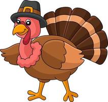 Thanksgiving Turkey Pilgrim Hat Cartoon Clipart vector