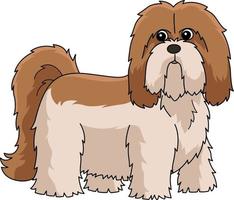 ilustración de imágenes prediseñadas de dibujos animados de perro lhasa apso vector