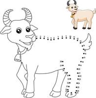 Dot to Dot Goat Coloring Page for Kids vector