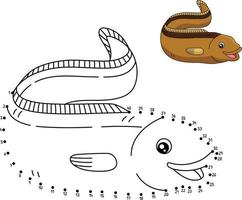 Dot to Dot Eel Coloring Page for Kids vector