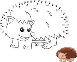 Dot to Dot Hedgehog Coloring Page for Kids vector